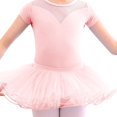 thumbnail image 2 of SAILING Vestido de baile para niña, vestido de entrenamiento de manga corta, conjunto de falda de ballet, falda de baile, 2 of 3