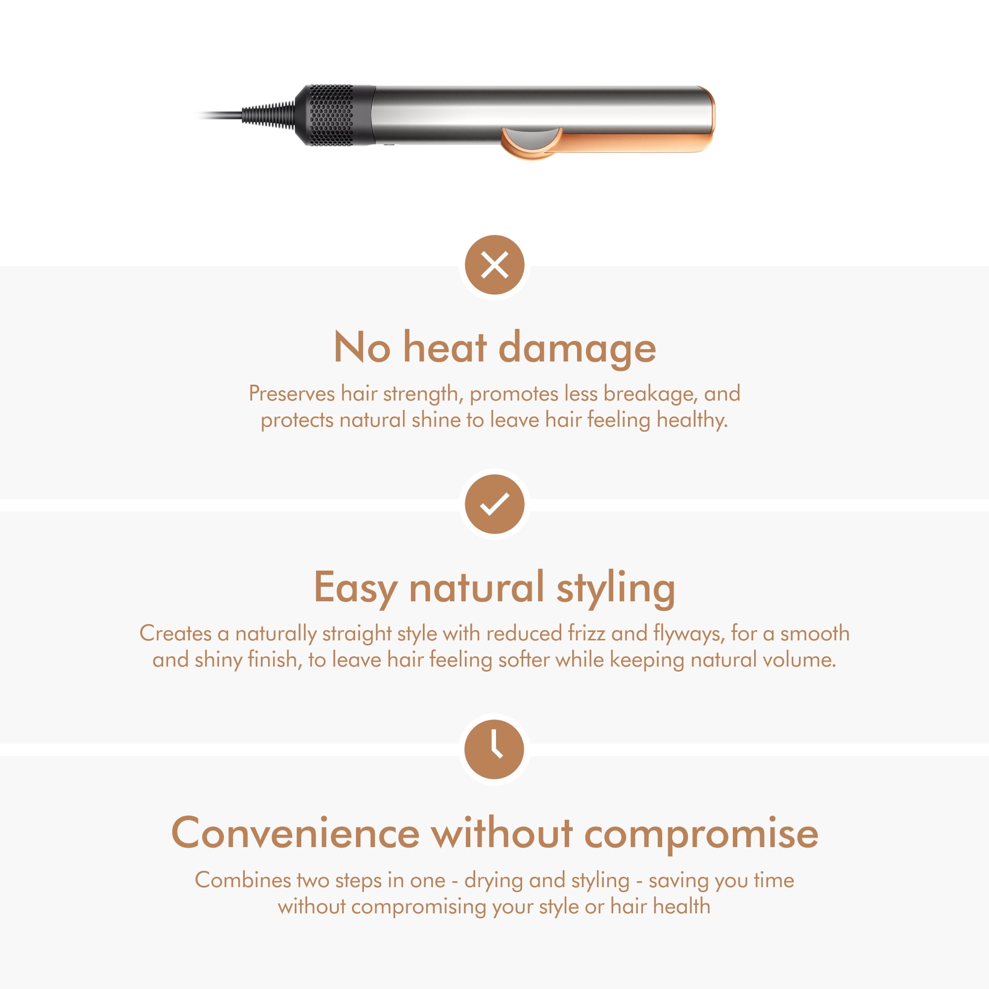 Restored Premium Dyson Airstrait™ Straightener | Nickel/Copper (Refurbished)