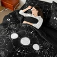 thumbnail image 4 of Castle Fairy Starry Sky Bedding Comforter Set 7pcs for Boys Girls,Psychedelic Astrology Queen Bedding Sets Super Cozy,Universe Galaxy Queen Sheet Sets,Luxury Bedroom Decor,Reversible, 4 of 8