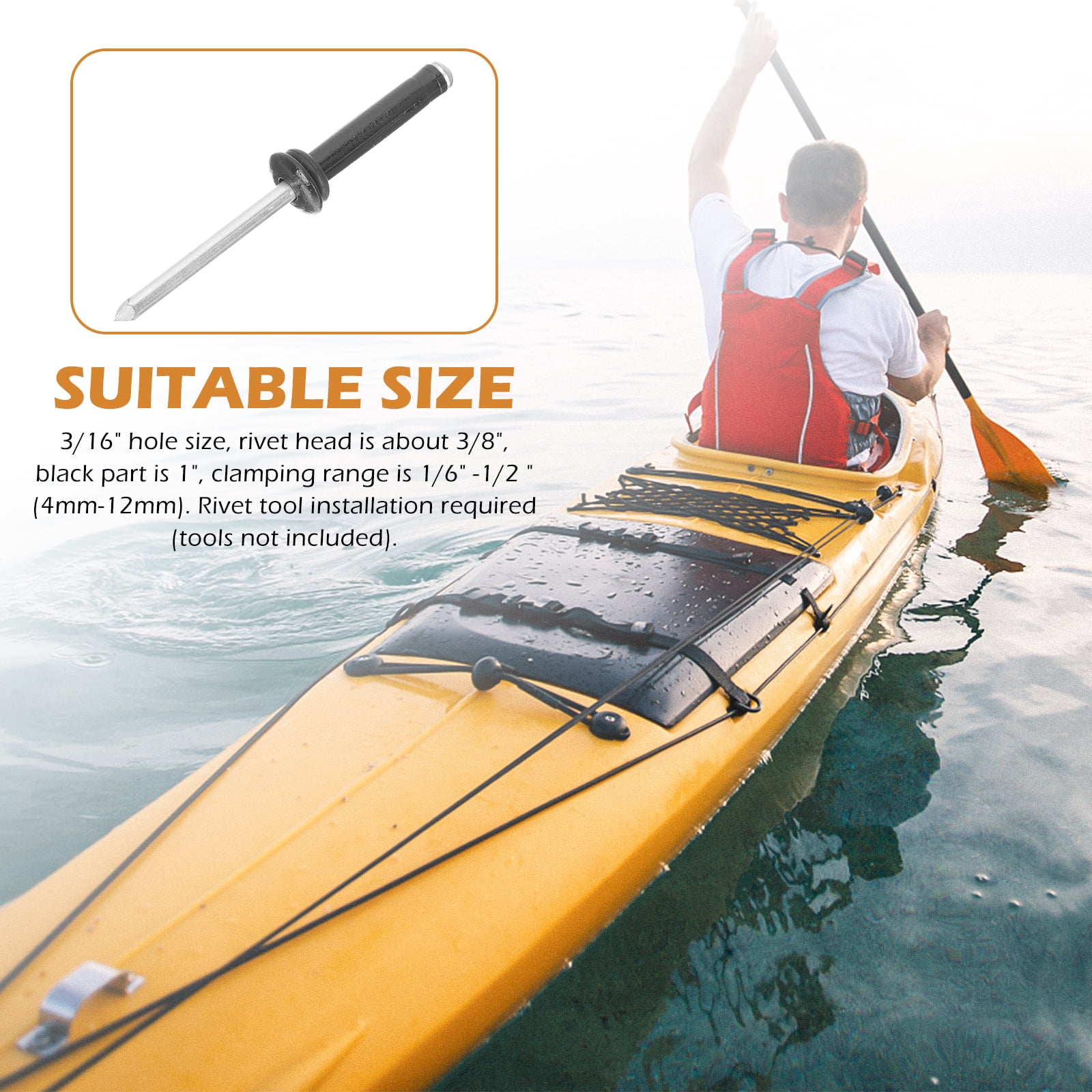 4 Sets Boat Accessory Rivets Rod Holder for Kayak Seat Upgrade Plug