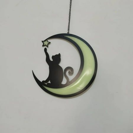 

A Pendant Indoor Outdoor Moon Cat Decoration Glow In The Dark Luminous Hanging Ornament For Door Trees Room Window