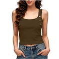 thumbnail image 2 of SwiftWear Women's Trendy Cropped Tank Top with Built-in Bra & Shoulder Buttons Sleeveless Cami Casual Going Out​ Tops, 2 of 5