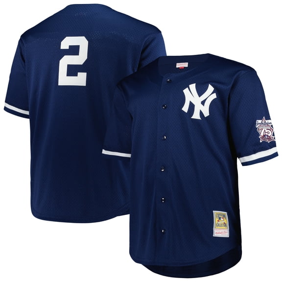 Men's Mitchell & Ness Derek Jeter Navy New York Yankees Big & Tall Cooperstown Mesh Batting Practice Jersey