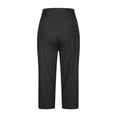 thumbnail image 5 of Frostluinai Yoga Capris for Womens High Waist Straight Leg Pants Stretch Slim Fit Capris Solid Color Gym Trousers Slit Hem Capris with Pocket, 5 of 9