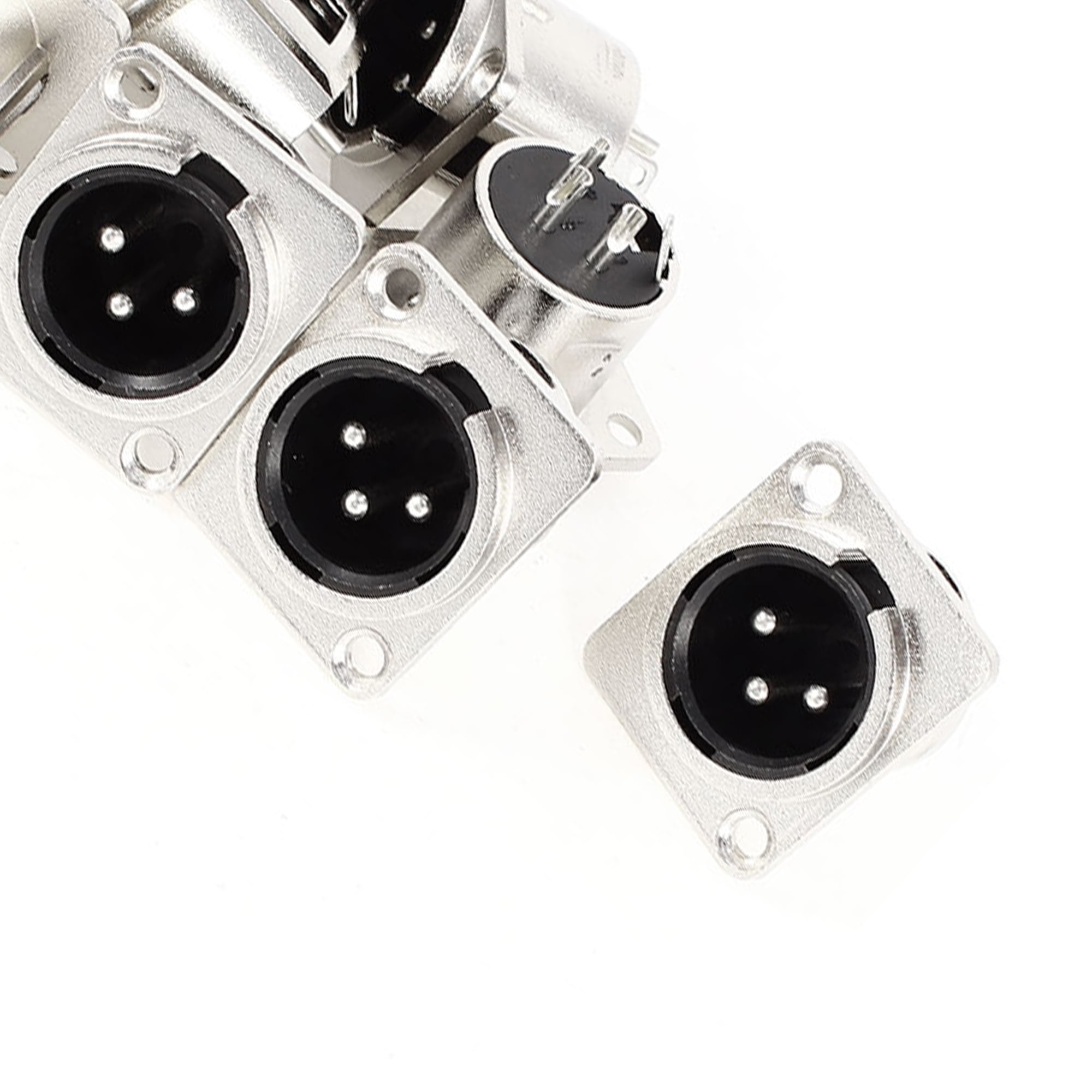 3-Pin XLR Male Chassis Panel Mount Socket Audio Speaker Microphone Jack 10pcs