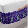 thumbnail image 2 of Asian Bed Skirt, Cultural Paisley Ornate Traditional Folk Design Oriental Motifs Blobs Leaves, Elastic Bedskirt Dust Ruffle Wrap Around for Bedding Decor, 4 Sizes, Violet Multicolor, by Ambesonne, 2 of 2