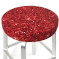 thumbnail image 3 of Naloa Red Glitter Round Bar Stool Cushion Cover 12-14 inch, Fits Kitchen, Office, Restaurant Chairs - 13 inch, 3 of 7