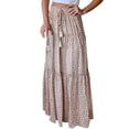 thumbnail image 3 of Sngxgn Women Skirt Vintage High Waist Pleated Skirt(Coffee,S), 3 of 9