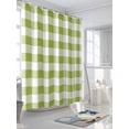 thumbnail image 3 of Shower Curtains for Bathroom-60"x72", Spring Green Plaid Checker Waterproof Bath Curtain Grommet Shower Curtain Set with Hooks, Farm Geometric Stripe Lattice Washable Bath Accessories, 3 of 6