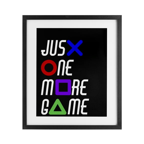 One More Game with Symbols Black Framed Print Under Glass, design by Kim Allen