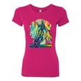 thumbnail image 2 of Colorful Horse Head Animal Lover Womens Slim Fit Junior Tee, Raspberry, Large, 2 of 3