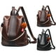 thumbnail image 2 of Mochila De Cuero Sintético Unisex Color Sólido Moda Gran Mochila Informal Bolso De Hombro, 2 of 8
