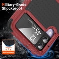 thumbnail image 3 of Dteck for Galaxy Z Flip 4 / Z Flip 3 Case,Shockproof Silicone Rubber with Hard PC Rugged Full Body Protection Phone Cover for Samsung Galaxy Z Flip 3/4,Red, 3 of 7