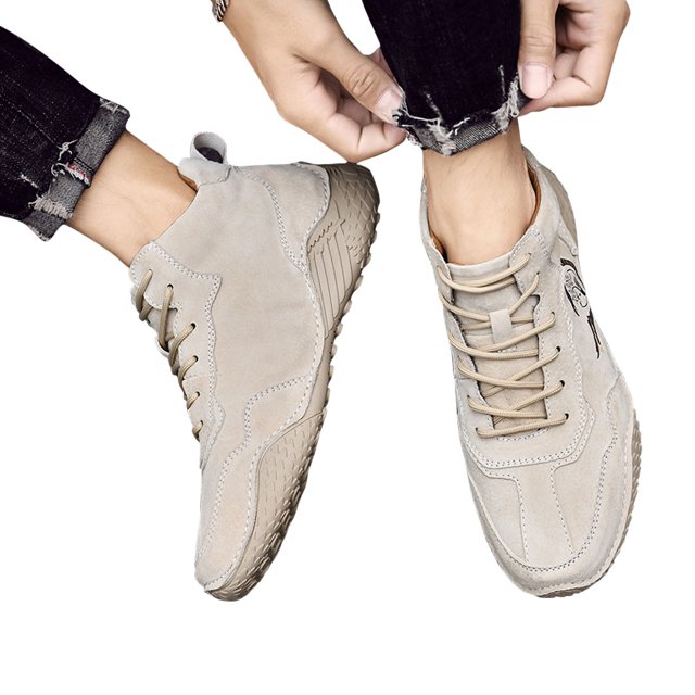 Rewenti Fall/Winter High Top Short Boots Breathable Velvet Cotton Shoes Beige 9(44)