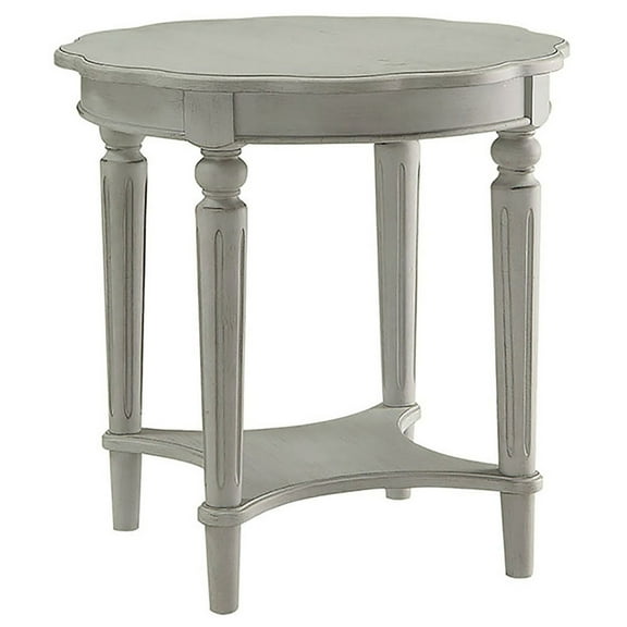 Antique Slate End Table With Bottom Shelf - Office Furniture Open Country Chic