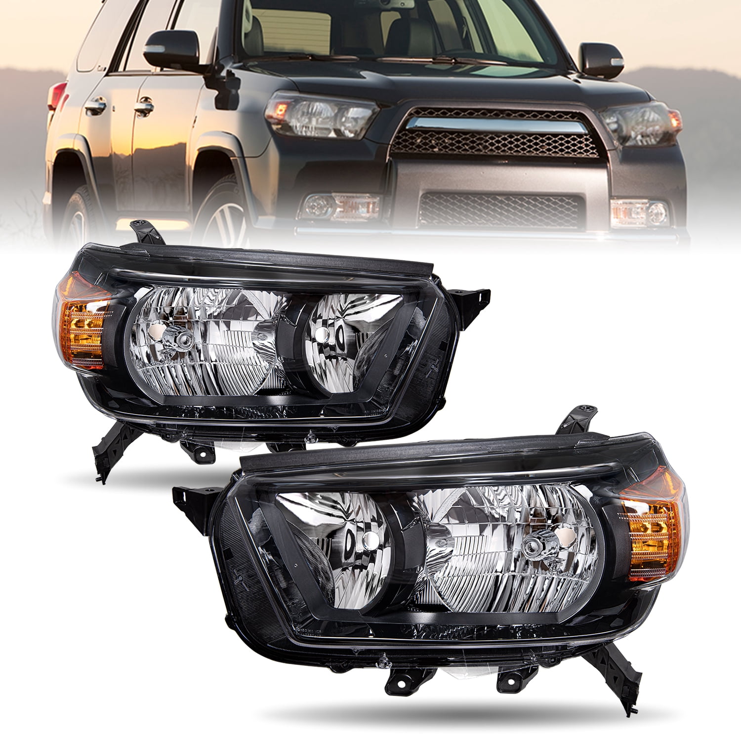 For 2010-2013 Toyota 4Runner Assembly Headlights  LH+RH Set