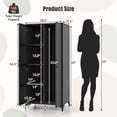 thumbnail image 6 of Demi Bonn 62" Wicker Wardrobe with 2 Doors, PE Rattan Closet with Hanging Rod, Freestanding Storage Cabinet, Black, 6 of 10
