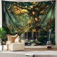 thumbnail image 4 of Forest Tapestry | Nature Green Wall Decor for Bedroom, Extra Large Tree of Life Tapestries, Fairy Landscape Living Room Decor, Fantasy Mystical Magical Backdrop Wall Hanging for Dorm, 4 of 9