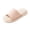 Pink, variant on Women's Waffle Linen Knit Slippers, Open Toe Breathable House Shoes, Non Slip Sole Lightweight Indoor Spa Slides for All Seasons