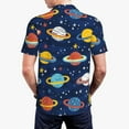 thumbnail image 6 of Wukai Planets and Stars Men’s Polo Shirts,Quick-Dry Athletic Shirt,Classic Fit Shirts-Large, 6 of 8