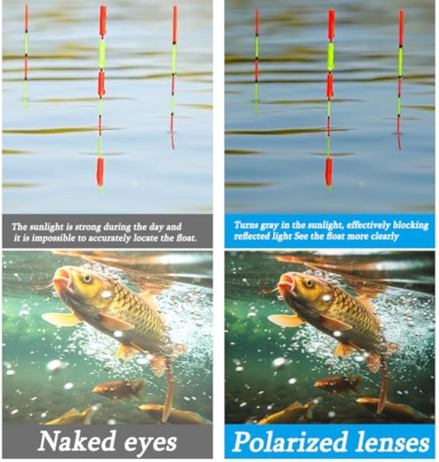 Aqua Vision Fishing Glasses, AquaVision Sunglasses, Effectively Reduce Surface Glare & Improve Contrast to See Fish in Water