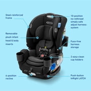 Graco 4Ever DLX Slim 4-in-1 Car Seat, Thompson, Black