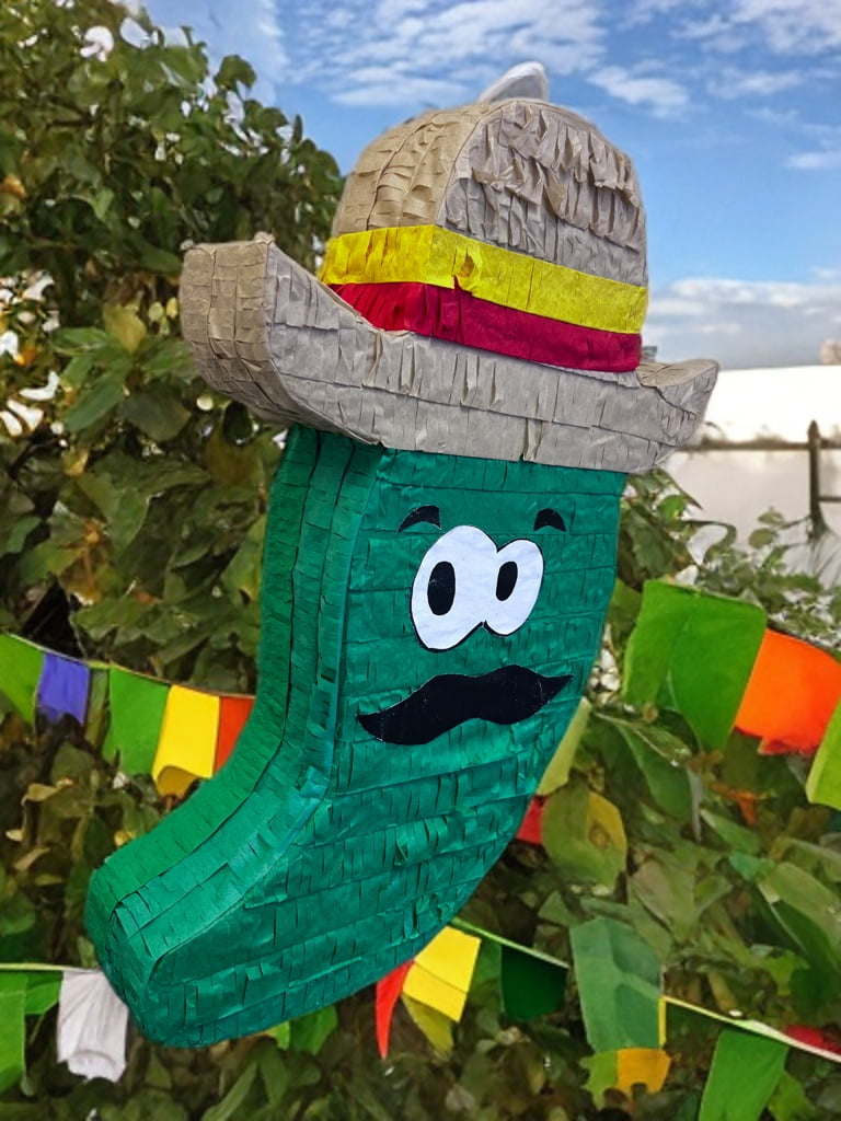 Green Chili with Hat mexican 5 de mayo pinata Fiesta