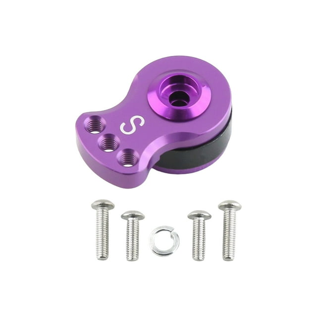 ZheElen Section Strength Servo Protection Wear-resistant Steering Arm Tooth Half Servo Arms 1/8 Remote Control Boat M/Black S/Purple