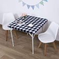 thumbnail image 2 of HSHDLDF Housse de Dessus de Table Carrée pour Cocktail en Spandex Ajustée Extensible Nappe 34x34 Pouces E-Black and White Grid, 2 of 6