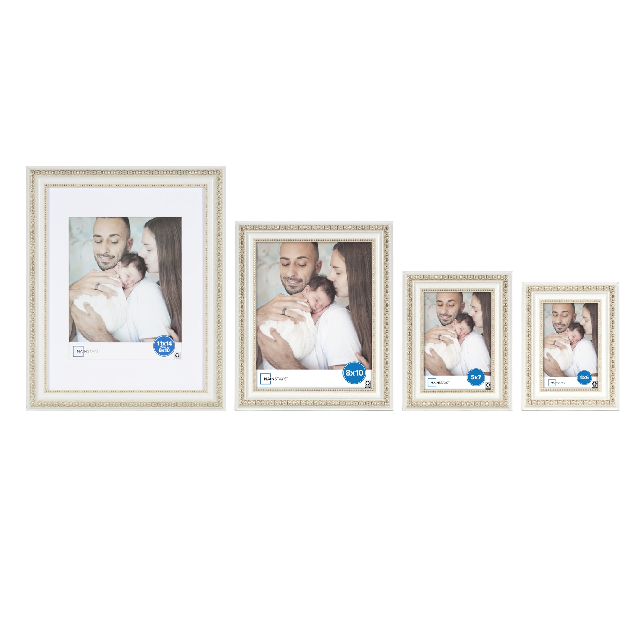 Mainstays – 5x7 Picture Frame – White Ornate Tabletop Photo Frame