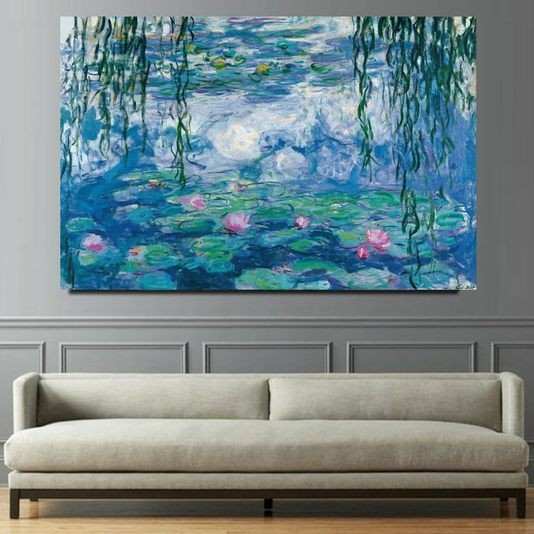 Claude Monet Art Reproduction Monet Water Lilies Paintings Giclee Canvas  Prints Wall Art for Home Decoration Framed Ready to Hang 