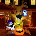 thumbnail image 3 of GOOSH Halloween Inflatables 8 FT Halloween Inflatable tree with Ghost Pumpkin and Owl, Halloween Dead Tree Decorations Scary Halloween Decorations with Built-in Lights for Halloween/Holiday/Party, 3 of 7