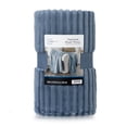 thumbnail image 4 of Mainstays Textured Plush Throw Blanket, Weathered Blue, 50 x 72 in, 4 of 5