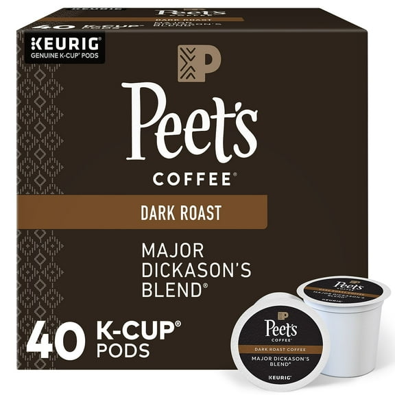 Peet's Coffee Major Dickason's Blend Single-Serve Keurig K-Cup Pods Dark Roast 40/Box (373354)
