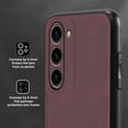 thumbnail image 6 of Nalacover Case for Samsung S22,Slim Luxury Premium PU Leather Non-Slip Grip Shockproof Bumper Anti-Scratch [ with Tempered Glass Screen Protector ] Cases for Samsung Galaxy S22, Wine Red, 6 of 8