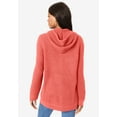 thumbnail image 2 of Roaman's Women's Plus Size Thermal Waffle Hoodie Zip Up Cardigan Jacket, 2 of 5