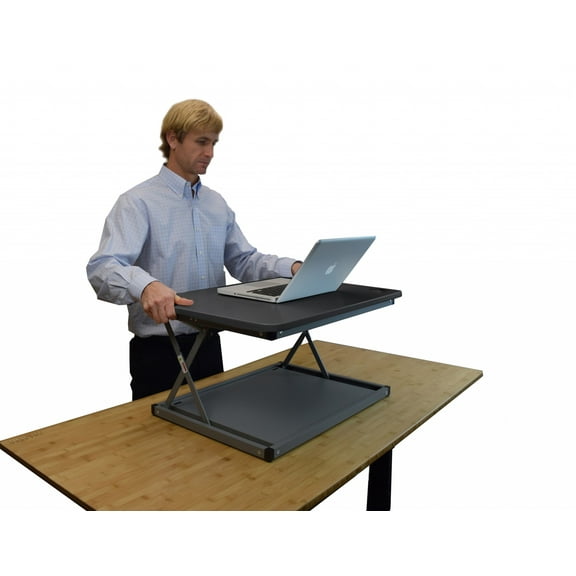 Small Black Adjustable Standing Desk Converter