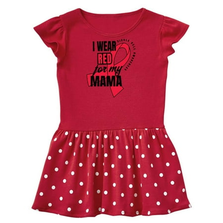 

Inktastic Sickle Cell Awareness I Wear Red For My Mama Gift Toddler Girl Dress