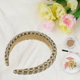 thumbnail image 5 of Unique Bargains 1 Pcs Tweed Padded Headband Fashion Hairband for Woman Non Slip Knitted Check Pattern White, 5 of 7