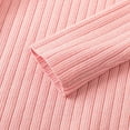 thumbnail image 5 of Odeerbi Toddler Girls Ruffle Mock Neck Sweater Children's Fall Winter Flower Collar Knit Pullover Sweater Solid Color Long Sleeve Knit Jumper Tops Pink, 5 of 6
