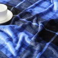 thumbnail image 3 of Flannel Fleece Throw Blanket 50 x 60 Inches, All Season Plaid Blue Blanket for Bed, Couch, Car, 3 of 6