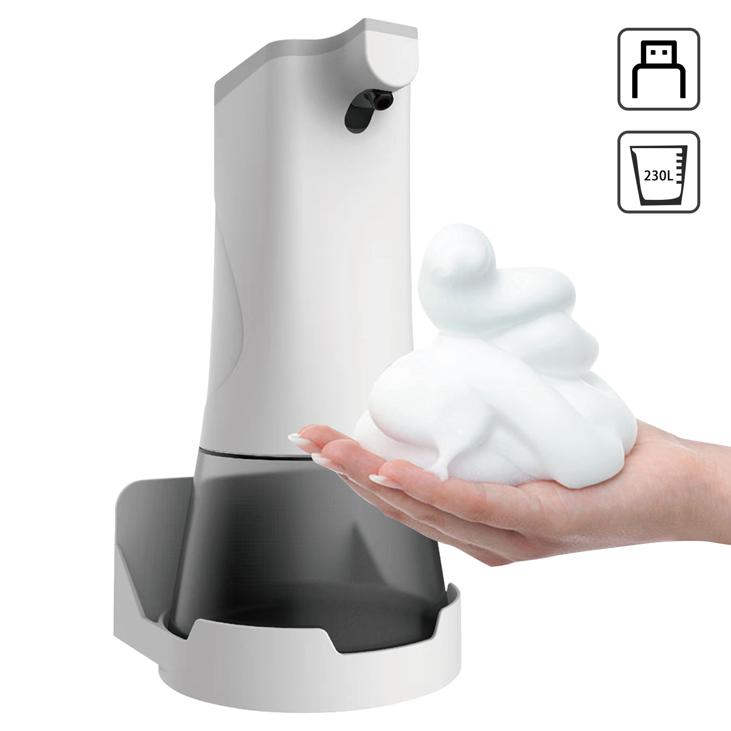 230mL Automatic Foam Soap Dispenser Infrared Handfree Touchless USB