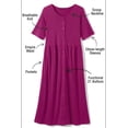 thumbnail image 4 of Woman Within Plus Size Petite Button-Front Elbow-Sleeve Knit Dress, 4 of 6