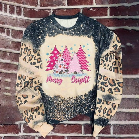 

Zedker Cute Fall Tops for Women Womens Long Sleeve Sweatshirt Christmas Fashion Women s Casual Long Sleeve Crew Neck Printed Ladies Sweatshirt Tops Blouse