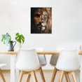 thumbnail image 4 of Lion and Man Canvas Wall Art Abstract Creative Splicing Art Printing Poster Modern Art Decoration Living Room Bedroom Bathroom Office Wall Decor,12x12 Inches, 4 of 5