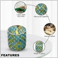 thumbnail image 3 of Set of 3 Votive Candle Holders for Table Centerpiece Mosaic Pattern Blue and Green Tealight Glass Party Dining Room Moroccan Decor  Birthday  Birthday Christmas Gifts, 3 of 12