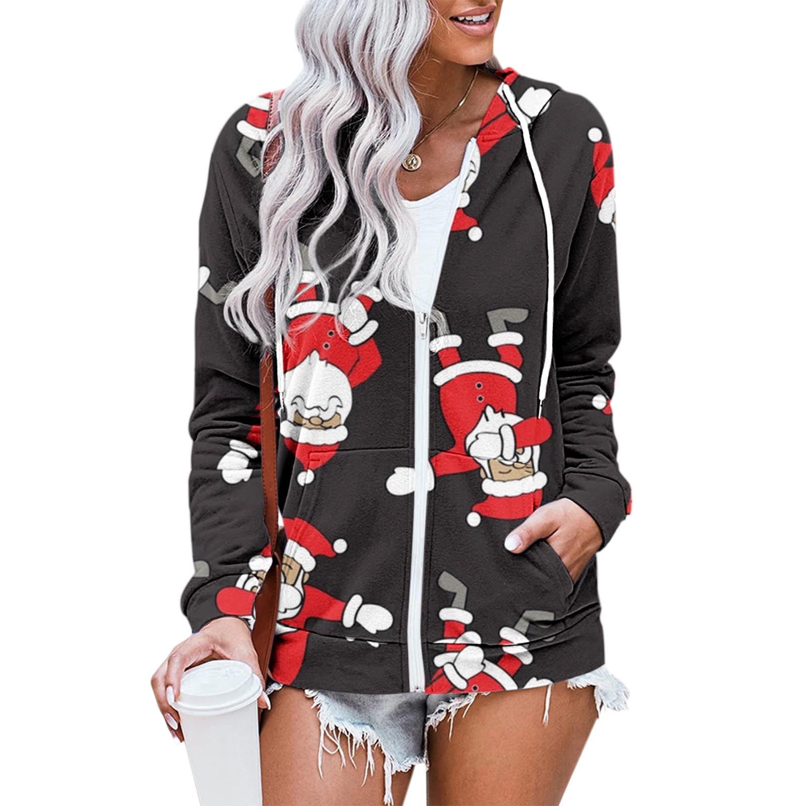 Snowmen and Candy Canes Women Zip Up Hoodie Snowmen and Candy Canes Women Zip Up Hoodie