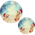 thumbnail image 7 of SKYSONIC Christmas Dachshund Dogs Pot Holders Trivets, 2 Pcs Heat Resistant Trivets,Winter Puppy Cotton Thread Weave Mats for Hot Pads Pans Pot Bowl Teapot for Kitchen Decor, 7 of 7