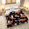 thumbnail image 2 of Fox Blanket Cherry Blossom Blanket Cozy Soft Lightweight Flannel Throw Fox Cherry Blossom Decor Gifts for Girls 30"x40", 2 of 6