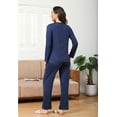 thumbnail image 2 of Buenos Ninos Womens Pajama Set Long Sleeve Tops with Pants Sleepwear PJ Loungewear with Pockets, 2 of 6